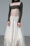 Marc Le Bihan 2590 Collection of Triple Tulle Silk Skirts Handmade in France MLB-2590-BAI White
